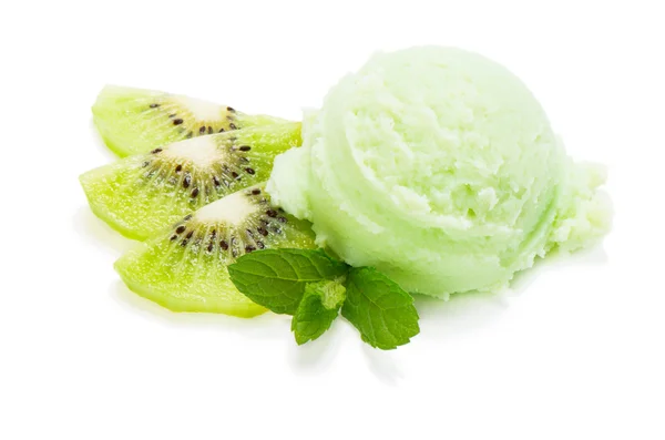 Scoop of kiwi ice cream — Stock Photo, Image