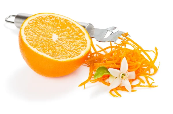 Zesting laranja com flores — Fotografia de Stock