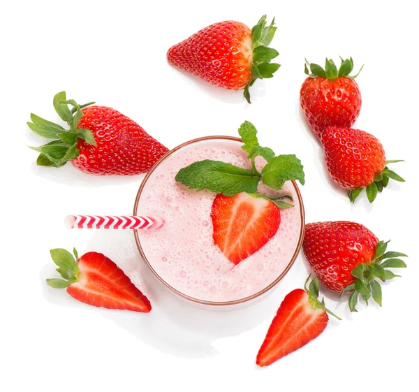 Çilek güler yüzlü, yukarıdan görünüm.