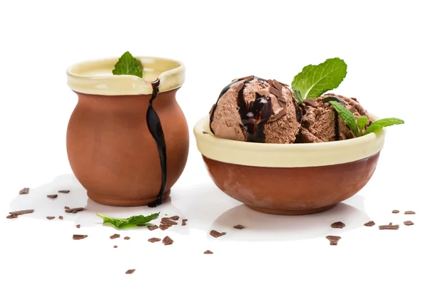 Dessert di gelato al cioccolato — Foto Stock