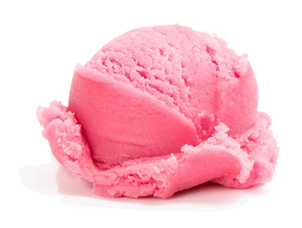 Colher de gelado de morango — Fotografia de Stock