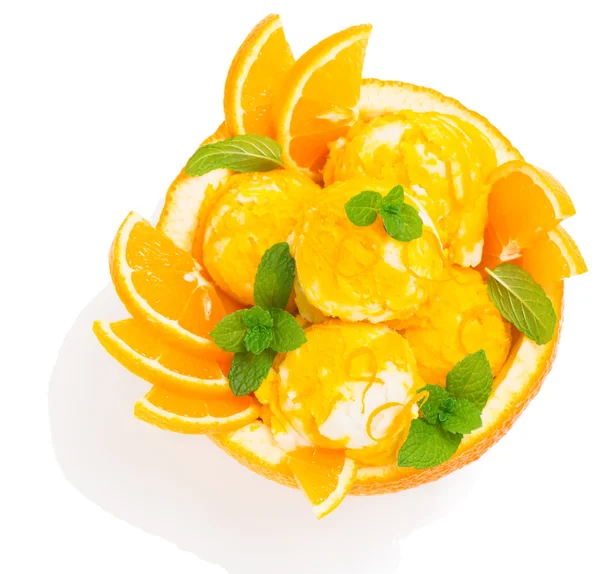 Апельсиновое мороженое, вид сверху — стоковое фото