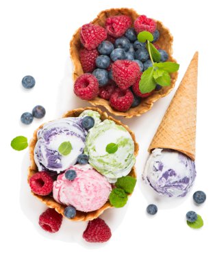 Dondurmanın içine bir gofret, üstten görünüm