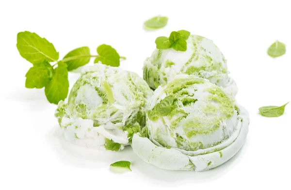 Dessert of Mint or Kiwi Ice Cream — Stock Photo, Image