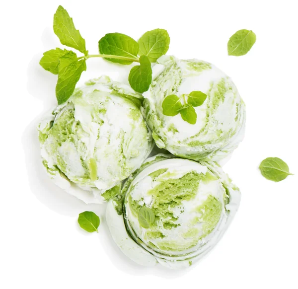 Mint or Kiwi Ice Cream, view from above — Stock Photo, Image