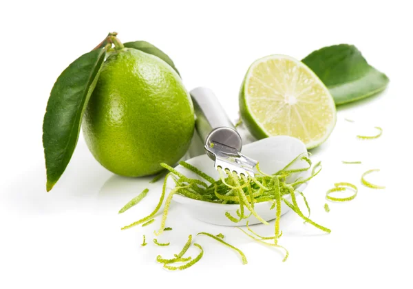 Lime zesting — Stock Photo, Image