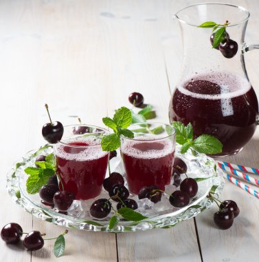 Olgun Kiraz ve vişne suyu