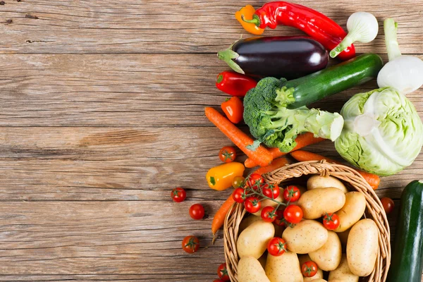 Vista superior de verduras frescas — Foto de Stock