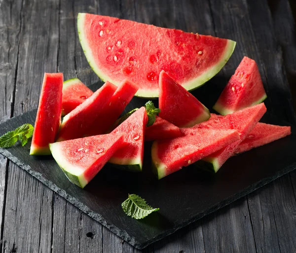 Seedless Watermelon Cut into Wedges — Stok fotoğraf