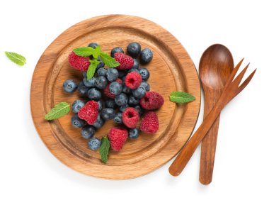 Salata meyveler, yukarıdan görüntülemek