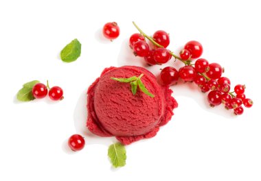 Berry dondurma ile Frenk üzümü, üstten görünüm