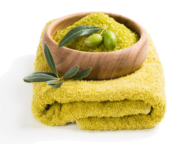 Olive spa salt — Stockfoto