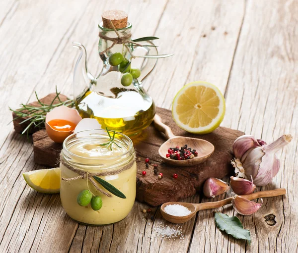 Making of mayonnaise — Stock Photo, Image