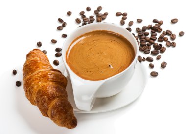 Coffee with a croissan