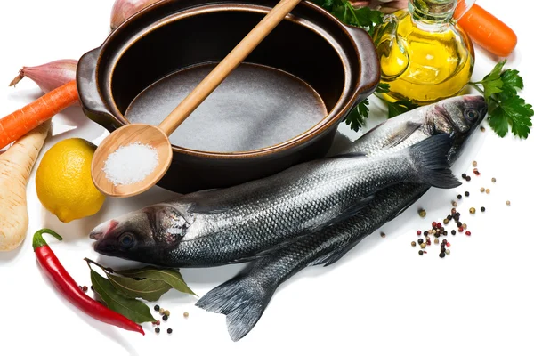 Składniki do gotowania ryb danie — Zdjęcie stockowe