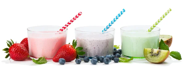 Berry yogurts in the glasses — Stock Photo, Image