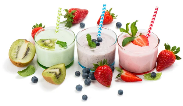 Fresh milkshakes close up — Stock Photo, Image