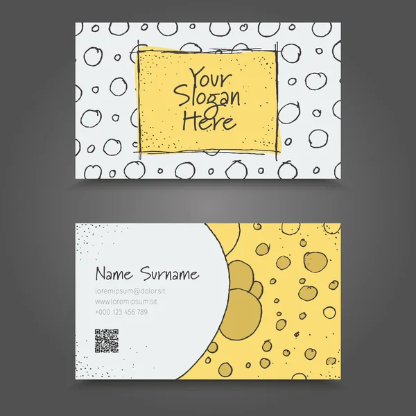 Bezoek Card. Handdraw Business Card Design. — Stockvector