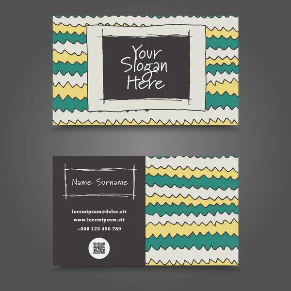Bezoek Card. Handdraw Business Card Design. — Stockvector