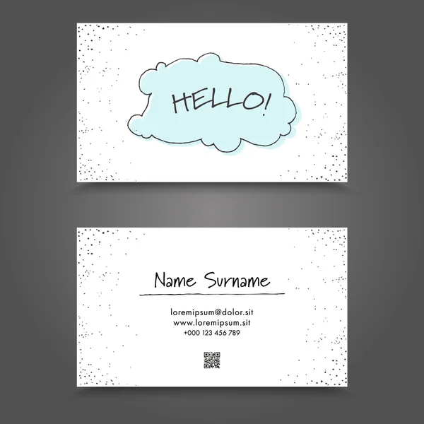 Vector Bezoek Card. Handdraw Business Card Design. — Stockvector