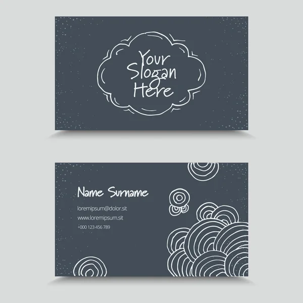 Vector Bezoek Card. Handdraw Business Card Design. — Stockvector