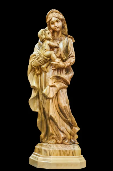 Gottesmutter mit dem Jesuskind auf dem Arm. Statuette in Bethlehem, der Stadtladen, palestinisch — Stockfoto