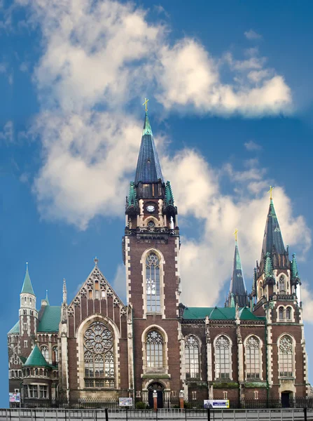 Kilise, tapınak. Lviv, Ukrayna. Katolik Kilisesi St. Olha ve Elizabeth.City manzara. — Stok fotoğraf