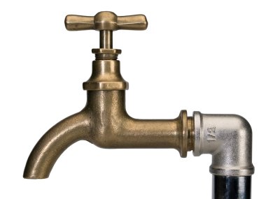 Brass faucet and a water-pipe