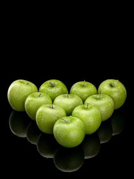 Tien groene appels — Stockfoto