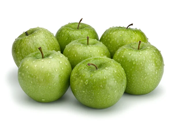 Sju grønne epler – stockfoto