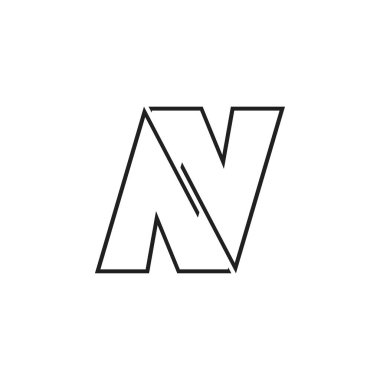 N harfi veya AV harfi logo tasarım vektörü