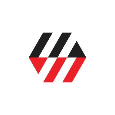 MW harfli altıgen logo tasarım vektörü