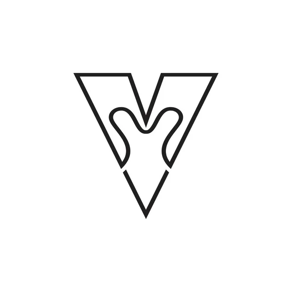 Bokstav Med Människor Silhuett Logo Design Vektor — Stock vektor