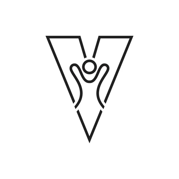 Buchstabe Mit Menschen Silhouette Logo Design Vektor — Stockvektor