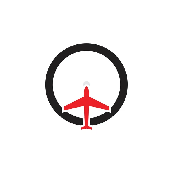 Aire Plano Radar Logo Diseño Vector — Vector de stock