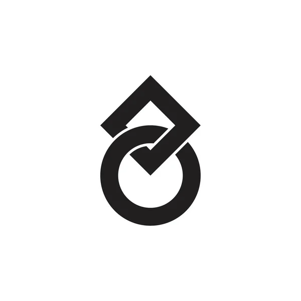 Verknüpfte Quadratische Und Kreis Logo Design Vektor — Stockvektor