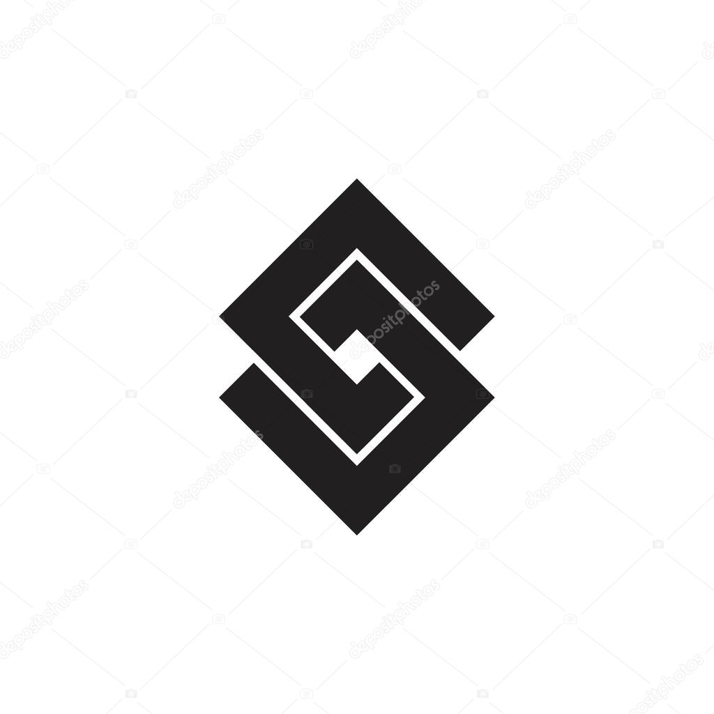 Linked square logo, CD letter or GJ letter logo