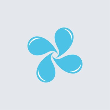 Döndürme su bırakma logosu, su logosu, girdap şeklinde su bırakma logosu tasarım vektörü