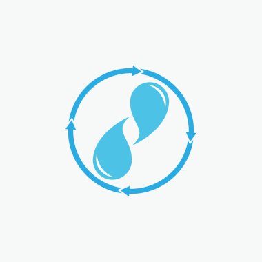 Döndürme su bırakma logosu, su logosu, girdap şeklinde su bırakma logosu tasarım vektörü