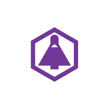 Altıgen uzay logosu tasarım vektörü