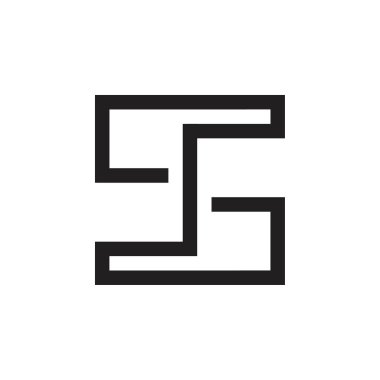 SI harfi logo tasarım vektörü