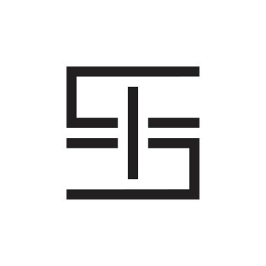 SI harfi veya CID harf logo tasarım vektörü