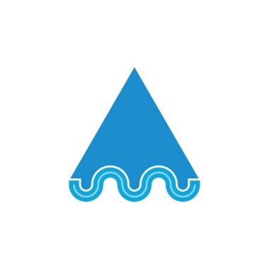 Üçgen ya da deniz dalgası logo tasarım vektörlü bir harf