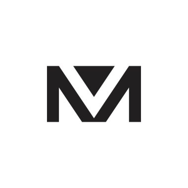 MV harf logo tasarım vektörü
