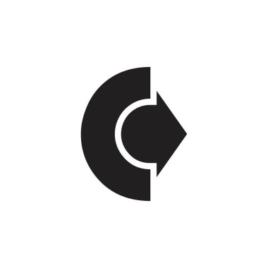 Sağ ok logo tasarım vektörlü C harfi