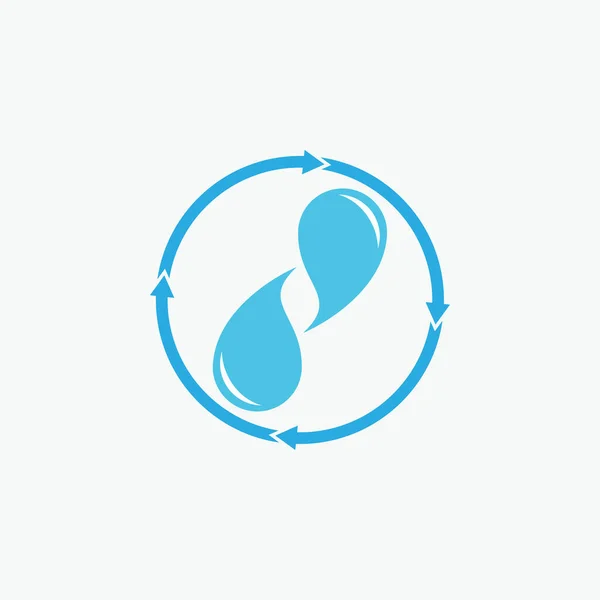 Rotationsvatten Droppe Logotyp Sprida Vatten Logotyp Virvla Vatten Droppe Logotyp — Stock vektor