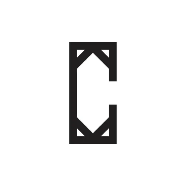 Hexágono Cuadrado Con Vector Diseño Logotipo Letra — Archivo Imágenes Vectoriales