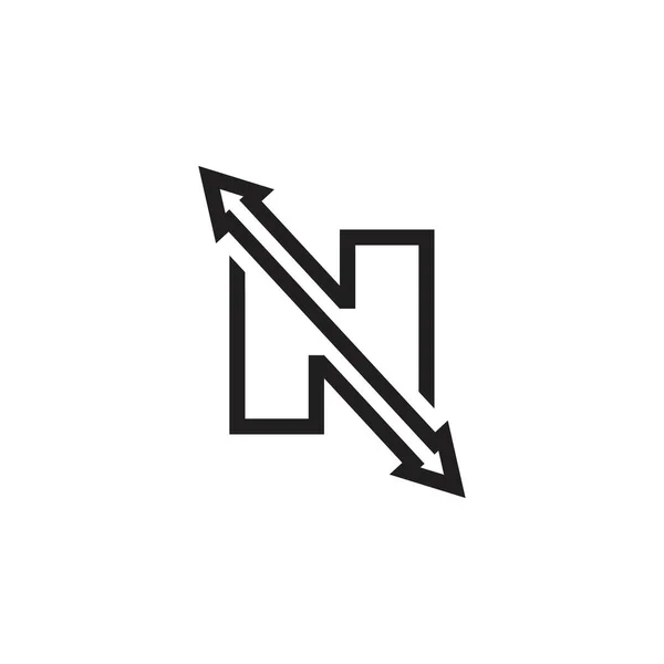 Písmeno Nahoru Dolů Šipka Logo Design Vektor — Stockový vektor