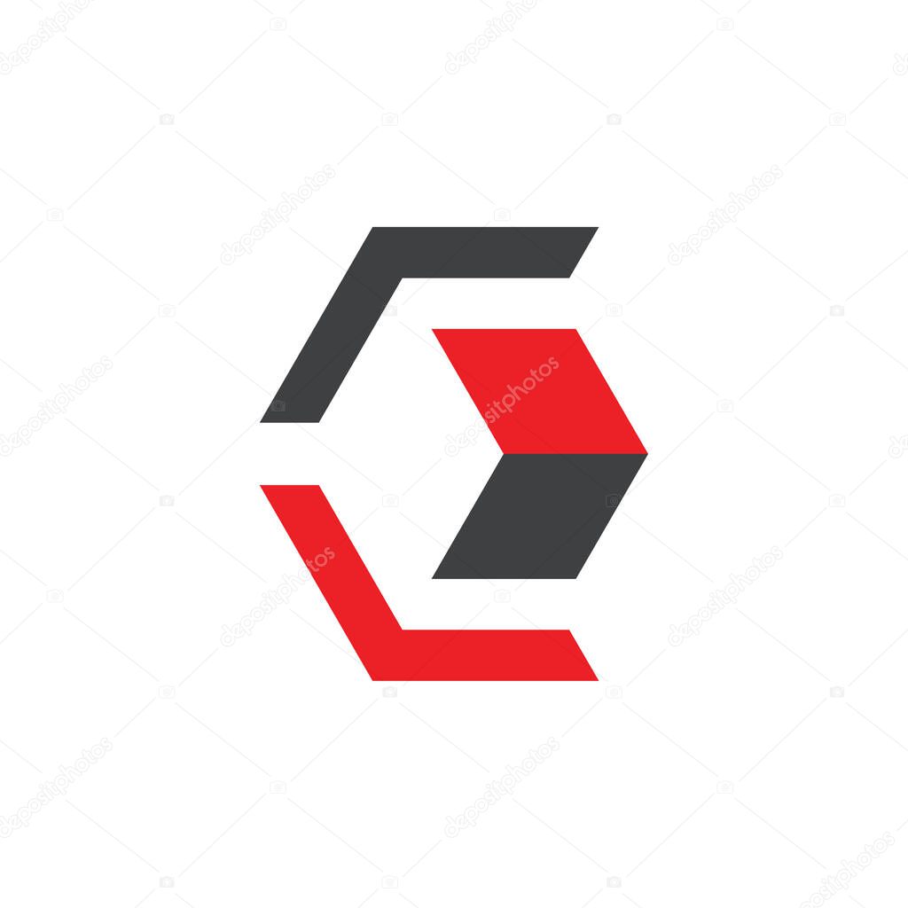 C letter with arrow logo, left and right arrow logo design vector