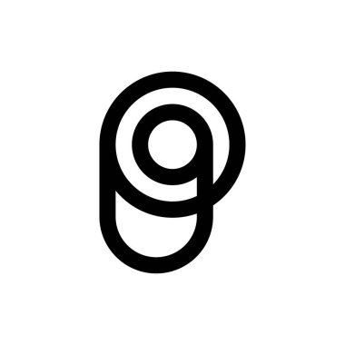 PG harfi veya PQ harfi logo tasarım vektörü